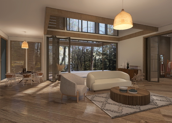 Scandinavian living room Design Rendering