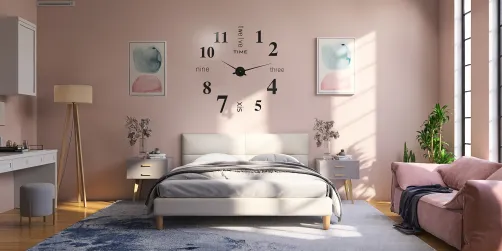 Simple cozy warm guest retreat bedroom