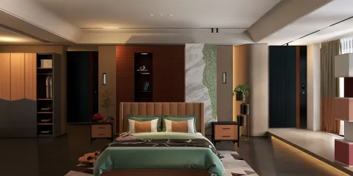 Bedroom inspiration with peach and other colours 