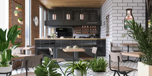 Black and white bakery 