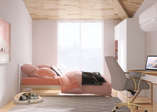 Small teen bedroom Design Rendering