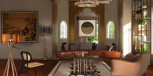 Arch and Modern Living Room