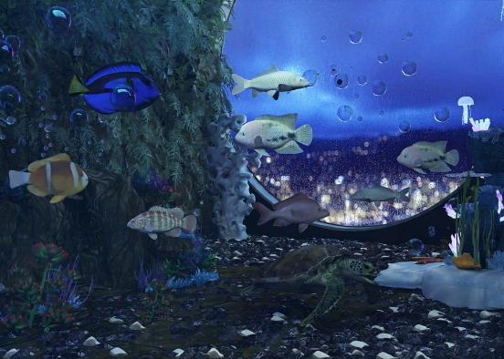 View from inside an aquarium looking out💙💙 Design Rendering