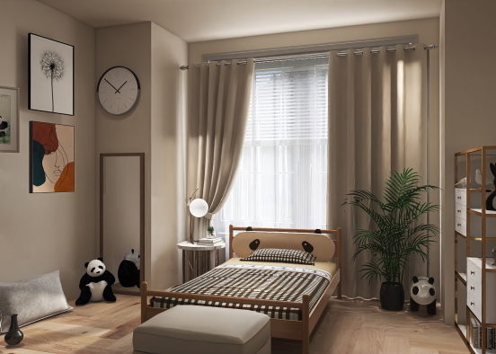 Panda bedroom  Design Rendering