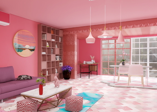 Pink salon  Design Rendering