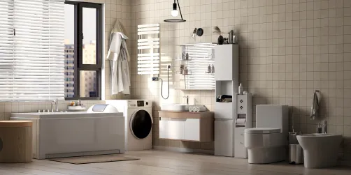 Beige bathroom