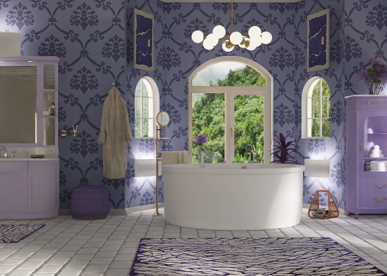 Lavender Bathroom  Design Rendering