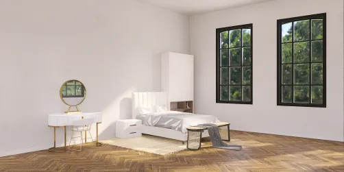 Habitación con su cama individual y su tocador 