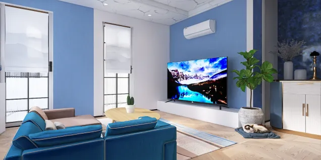 Blue themed apartment