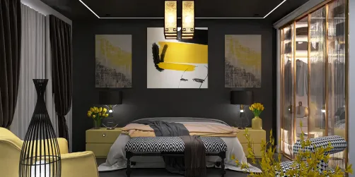 Black and Yellow Bedroom 