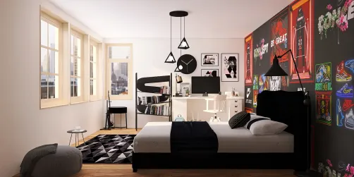 Quarto jovem adulto/adolescente rapaz a