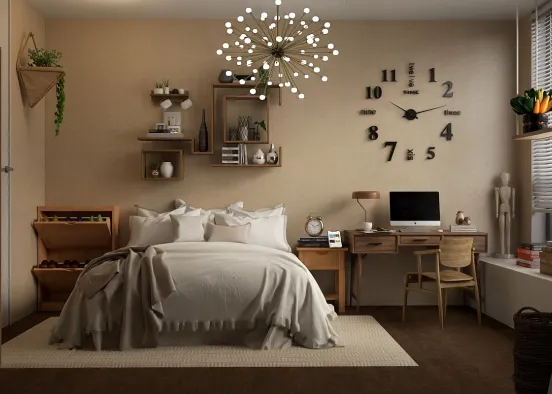 scandinavian style bedroom 🤎 Design Rendering