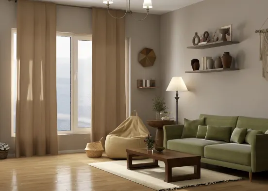 Warm Livingroom  Design Rendering