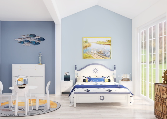 Ocean bedroom  Design Rendering