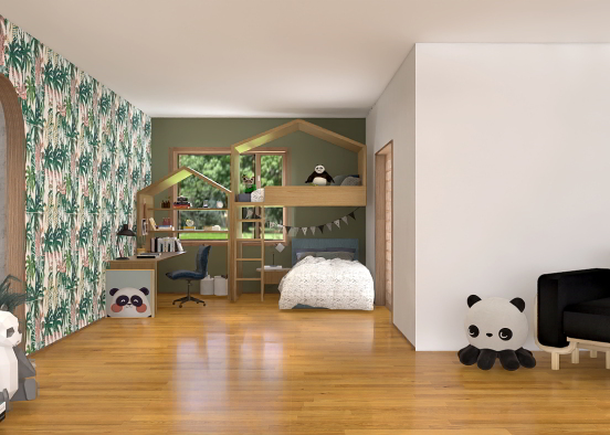 Panda Bedroom Design Rendering