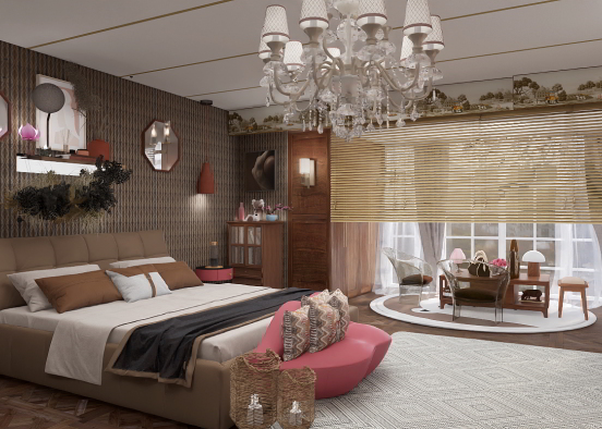 Chocolate bedroom. Design Rendering