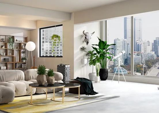 Nature infused living room Design Rendering