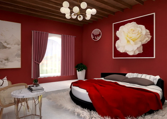 Burgundy bed room♥️✨ Design Rendering
