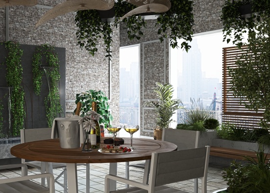 dining on roof  Design Rendering