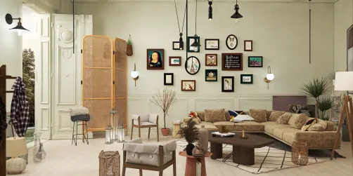 earth toned guest house living room 