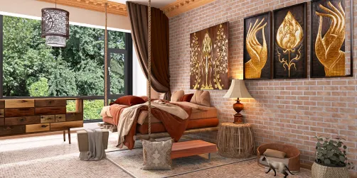 Oriental bedroom.