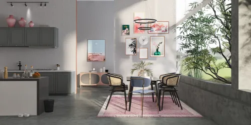Chic Pink Dining Room 