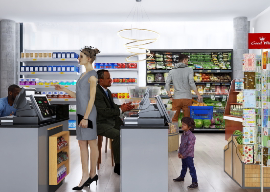 Supermarket  Design Rendering