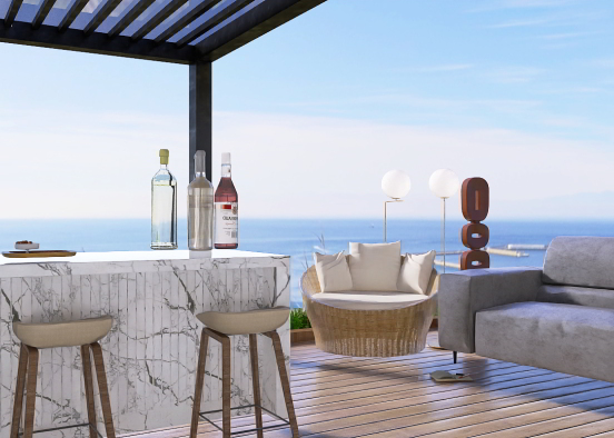outdoor bar with lounge area Design Rendering