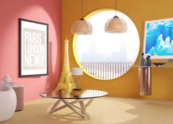 Fancy Paris coffee lounge Design Rendering