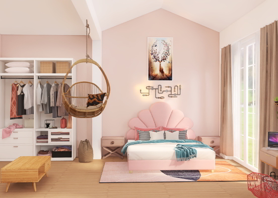 Teenager Bedroom Design Rendering