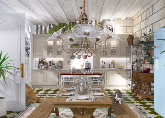 French Provence kitchen Design Rendering