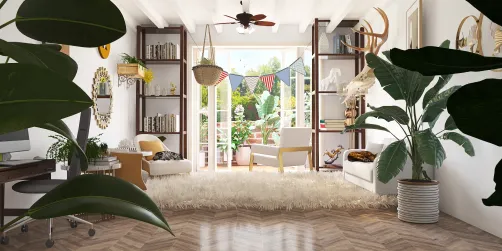 Cozy plant library room