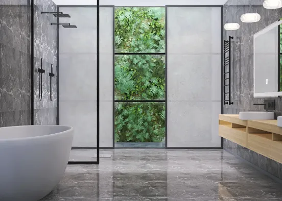 Italian minimalist bathroom  Design Rendering