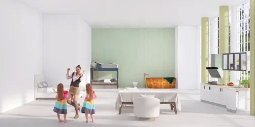 it's twins and mom and 1 bedroom apartme