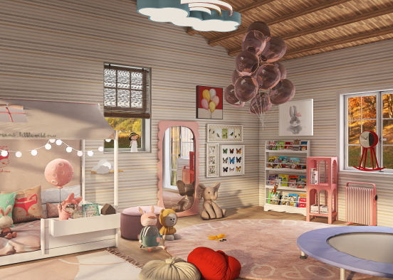 Little girl room. Design Rendering