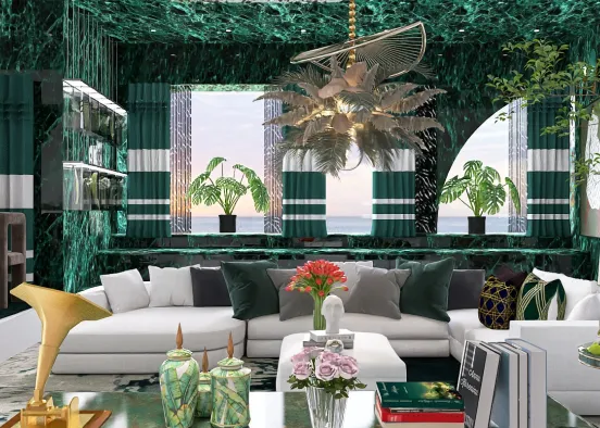 # Sunken Luxe Green Living Renderização de Design