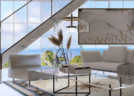 Sala de estar con vista panorámica  Design Rendering
