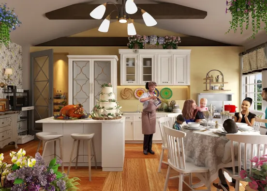 # enjoying mother's day meal with family Renderização de Design