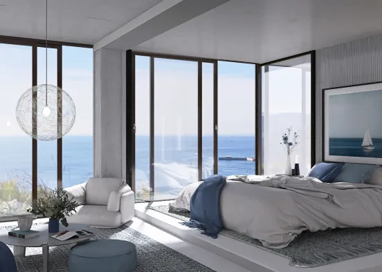 # Beach side guest bedroom Renderização de Design