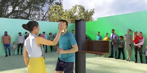 Sixth station Veronica Wipes Jesus’face