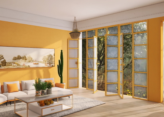 Yellow living room 🥂⭐️🌙 Design Rendering