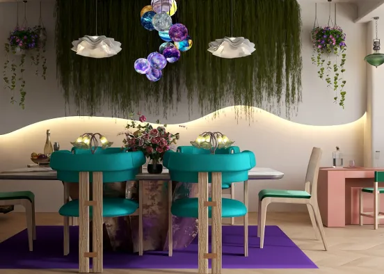 Met Gala inspired Dining Room Design Rendering