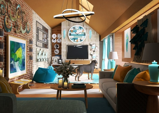Living room 🩵💗 Design Rendering