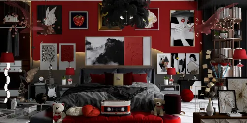 Red Code Bedroom ✨♦️♠️