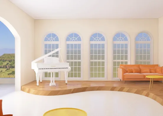 The beautiful living room Design Rendering