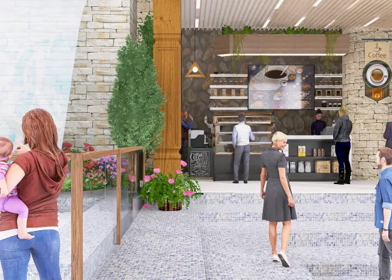 # Outdoor coffee shop  Renderização de Design