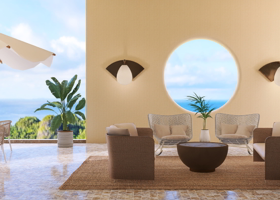 Luxury tropical balcony  Design Rendering