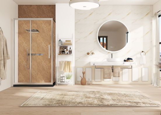 Elegant beige bathroom 🫧 Design Rendering
