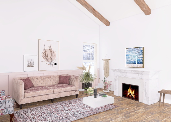 Cosy Living Room - Wainscot Design Rendering