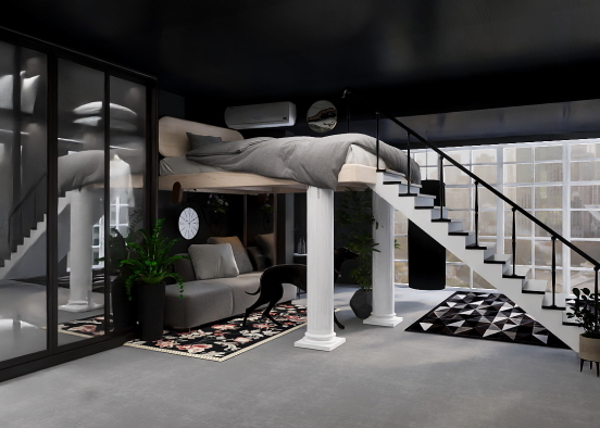 Rubella’s Black apartment  Design Rendering